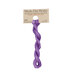 A skein of wisteria purple embroidery floss, twisted and bundled, with a tan label featuring the brand name and color information.