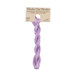 A skein of Lilac Purple embroidery floss, twisted and bundled, with a tan label featuring the brand name and color information.