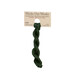 A skein of hunter green embroidery floss, twisted and bundled, with a tan label featuring the brand name and color information.?