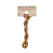 A skein of Variegated Red, Green, and Yellow embroidery floss, twisted and bundled, with a tan label featuring the brand name and color information.