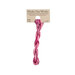 A skein of Variegated Magenta and Light Pink embroidery floss, twisted and bundled, with a tan label featuring the brand name and color information.