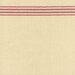 Swatch of the toweling, a natural cream color with maroon red striping.
