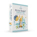 Peter Rabbit crochet kit box featuring yarn, instructions, and a cute knitted rabbit design.