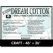 Cover sheet for Quilter's Dream Cotton Batting, detailing composition, sizes, and usage instructions.