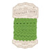 grass green ric-rac trim on ins cardboard packaging, isolated on a white background.