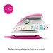 Side view of a colorful silicone hot iron rest labeled Solemate by Tula Pink.