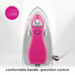 Close-up of a pink iron with a comfortable handle and precision control, set against a light background.