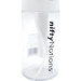 Clear plastic dispenser bottle with a white push pump and the label nifty Notions.