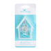 The blue bird pins in a plastic, birdhouse shaped box in their packaging, isolated on a white background.
