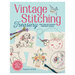 Cover of Vintage Stitching Treasury featuring embroidery designs and colorful threads on a light blue background.