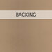 A swatch of solid brown Cuddle fabric with a transparent banner over the top reading, "Backing."