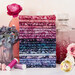A stack of the fabrics included in the Rosy Bloom collection, with flowers and vases and a bottle and thread.