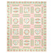 The completed Baltimore Panel Quilt colored in pastel florals from the Kindness collection, isolated on a white background.