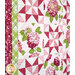 A stylized close up on the patchwork of the quilt, showing details on the pinwheel blocks and borders.