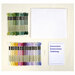 The contents of the Botanical Sampler Cross Stitch kit.