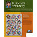 A promotional image for the quilting pattern Turning Twenty created by Tricia Crabb. The design features a colorful quilt made up of various patches in a mix of fabrics. The top portion includes a photo of Tricia Crabb, along with details about the quilt's creation and information on how to access additional resources related to the Turning Twenty series.