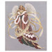 A delicate winged angel adorned in a flowing gown with ribbons.
