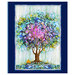 Panel featuring multicolor tree in watercolor style.