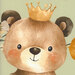 An 8x8 scan of the sage green panel featuring the princess bear. 