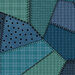 Blue-scale fabric ranging from navy to teal with many different patterns of flannel and dots. 