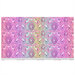 Image showing a full repeat on the fabric, with an ombre gradient that ranges from pink to purple, fuchsia, yellow, and a bit of green.