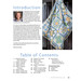 Cover page of a quilting guide featuring a woman, a colorful quilt, and a table of contents.