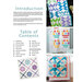 a quilt book cover with a colorful introduction and table of contents, showcasing various quilt designs.