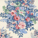 Toile white fabric features large floral clusters and leaves in a classic, richly detailed design.