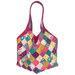 The completed Mondo bag in the bright pink, turquoise, and citron floral fabrics from the Parlor collection, isolated on a white background.