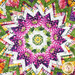 A close up on the center of the topper, demonstrating details on the mesmerizing kaleidoscope flowers.
