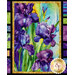 A close up on the center panel of the project, showing details on the vibrant colors and marbled iris print.
