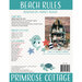 The back of the Beach Rules cross stitch pattern by Primrose Cottage Stitches listing the chart info.