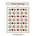 Front cover of the pattern featuring rows of red hearts, green leaves, and sawtooth stars.