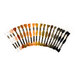 A set of 20 cross stitch floss threads in warm autumn colors, isolated on a white background.