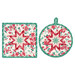 The completed Berry & Sage Folded Star Hot Pad in both the round and square options, isolated on a white background.