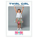 The front of the Twirl Girl Skirt pattern, featuring the finished skirt displayed by a model.