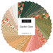 A spiral fabric collage featuring fresh floral fabrics from the Garden Glam collection.