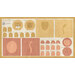 Panel fabric featuring the golden lion cut outs and rose pink monkey cut outs.