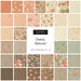 A square collage of the Dearly Beloved fabrics featuring floral and polka dot prints in hues of brown, green, peach, and cream.
