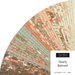 A fanned collage of the Dearly Beloved fabrics featuring floral and polka dot prints in hues of brown, green, peach, and cream.