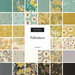 A fabric college of bee themed fabric from the Pollinators collection by Moda Fabrics. 