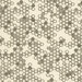 This cream fabric features a hand drawn design of black and grey hexagons. 