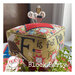 Image of the completed project featuring an eagle, F is for Flag, and a red wool square at the top with embellished pins sticking out.