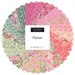 A spiral fabric collage of colorful floral fabric from the Floriori collection by Moda Fabrics. 
