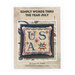 The front of the Simply Words Thru The Year July pattern, featuring the completed cross stitch design on a patriotic pillow surrounded by coordinating décor.