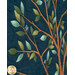 A super close up on the branches of the tree in the panel, showing details on the fabric as well as the top quilting effects.