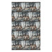 Border stripe featuring repeating horizontal pattern of wolves howling in the wild.