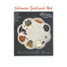 The front of the Halloween Scalloped Mat pattern, featuring the completed mat on black background.