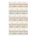Border stripe fabric featuring neutral colors, hedgehogs, and forest motifs. 