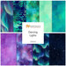 Collage of Aurora-themed fabrics included in the Dancing Lights Collection by Northcott Fabrics